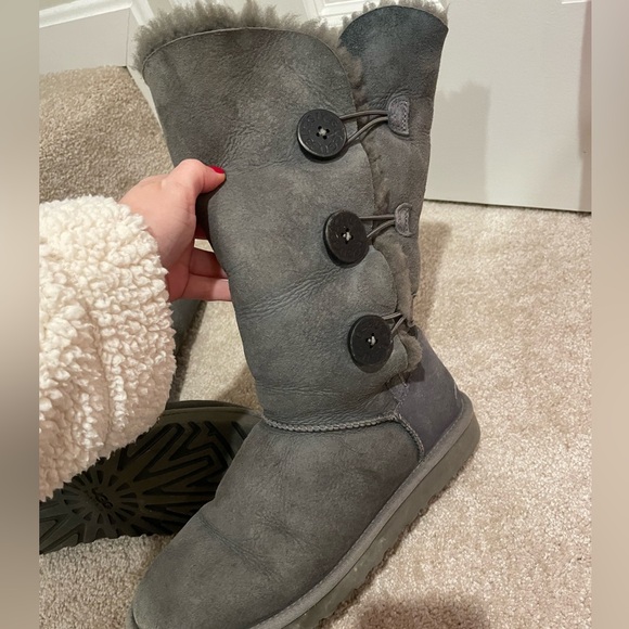 UGG Grey Bailey Button Boots - Picture 3 of 15